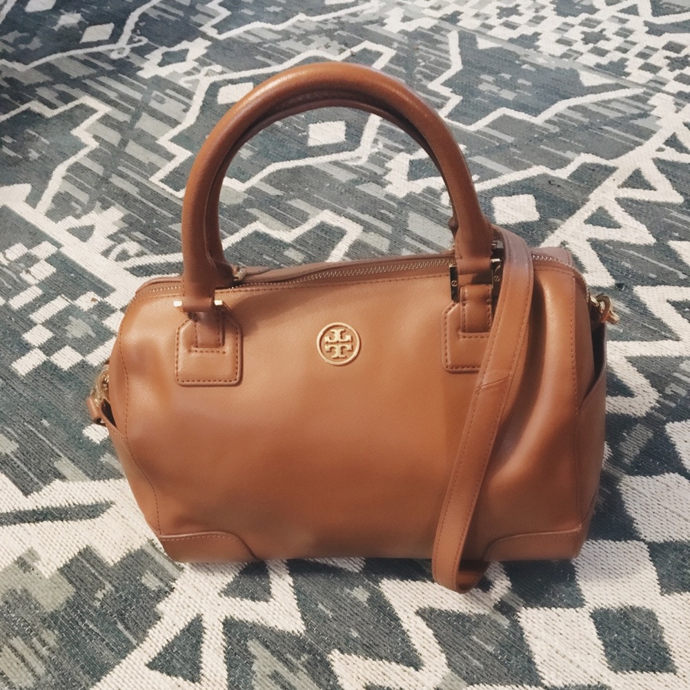 Tory Burch Brown Robinson Saffiano Satchel - Picture 4 of 7